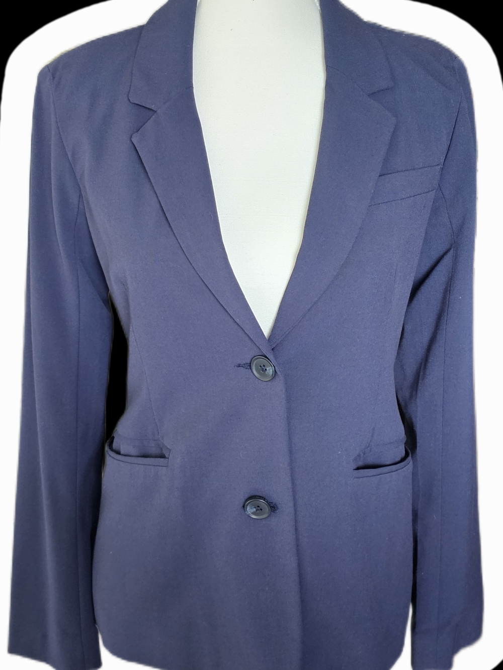 Abercrombie & Fitch Womens Navy Single-Breasted Blazer